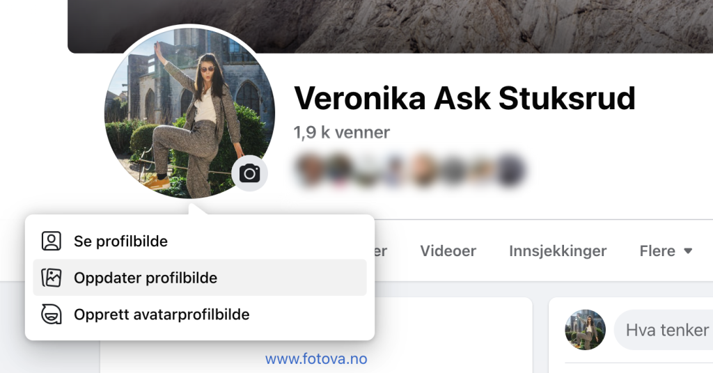 Croppe profilbildet kvadratisk veronika